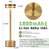 Lampe de table led nettlife sans fil, à piles, à intensité variable, rechargeable par usb-c, tactile, dorée, (dorée, lot de 2)
