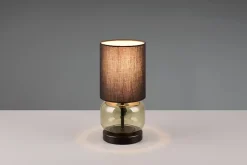 Lampe de table Led noir et vert culot E27 - Trio - Elio