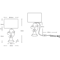 Lampe de table Led noire - Trio - Mary