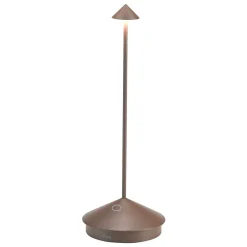 Lampe de table LED Pina Pro Corten rechargeable et dimmable sans fil Zafferano 2200-2700-3000K