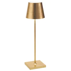 Lampe de table LED Poldina Pro Gold Leaf, rechargeable et dimmable avec une autonomie allant jusqu'à 12 heures