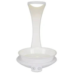 Lampe de table LED pour plantes de 24 cm de haut, en métal et plastique blanc, avec LED intégrée