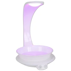 Lampe de table LED pour plantes de 24 cm de haut, en métal et plastique blanc, avec LED intégrée