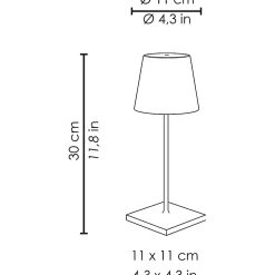 Lampe de table LED rechargeable et dimmable Zafferano Poldina Pro Mini Silver Leaf avec une autonomie allant jusqu'à 12 heures