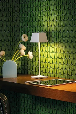 Lampe de table LED Siesta gris tourterelle portable et rechargeable IP54