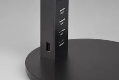 Lampe de table LED 5,2W SMD noir mat avec port USB - Trio - Ava