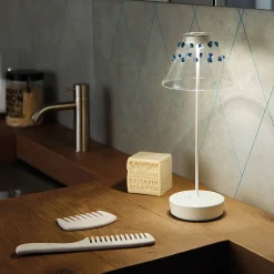 Lampe de table LED Zafferano Swap, bronze mat, rechargeable et dimmable, 2200-2700-3000K - autonomie maximale 9h