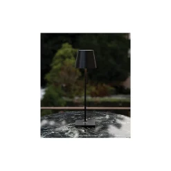 Lampe de table LED Zafferano Poldina Pro noire rechargeable dimmable autonomie jusqu'à 12 h IP65 usage extérieur