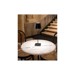 Lampe de table LED Zafferano Poldina Pro noire rechargeable dimmable autonomie jusqu'à 12 h IP65 usage extérieur