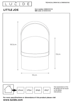 Lampe de table LITTLE JOE en synthétique avec LED intégré - Brun - Lucide