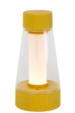 Lampe de table LORALI en pvc avec LED intégré - Jaune Ocre - Lucide