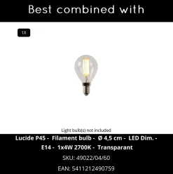 Lampe de table MARMO en céramique avec 1xE14 - Blanc - Lucide