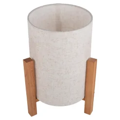 Lampe de table MATILDA 32cm bois tissu style naturel douille E27 classique salon bureau entrée