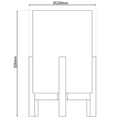 Lampe de table MATILDA 32cm bois tissu style naturel douille E27 classique salon bureau entrée