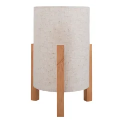 Lampe de table MATILDA 32cm bois tissu style naturel douille E27 classique salon bureau entrée