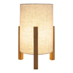 Lampe de table MATILDA 32cm bois tissu style naturel douille E27 classique salon bureau entrée