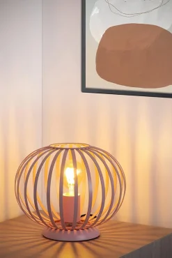 Lampe de table MERLINA en métal avec 1xE27 - Rose - Lucide