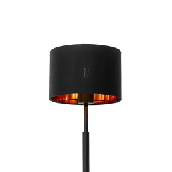 Lampe de table moderne abat-jour en tissu noir avec or - VT 1