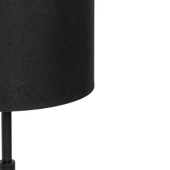 Lampe de table moderne abat-jour en tissu noir avec or - VT 1