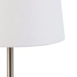 Lampe de table moderne en acier avec abat-jour blanc 32 cm - Simplo