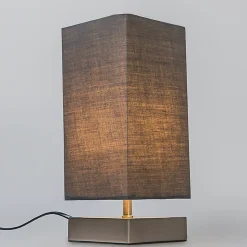 Lampe de table moderne grise avec acier - Milo