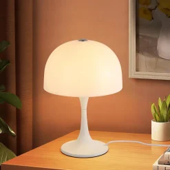 Lampe de table moderne MEDUSA avec 3 lumières, abatjour en blanc et base blanche, idéale pour chambre, salon et bureau