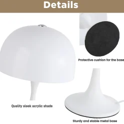 Lampe de table moderne MEDUSA avec 3 lumières, abatjour en blanc et base blanche, idéale pour chambre, salon et bureau