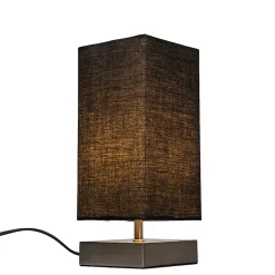 Lampe de table moderne noire avec acier - Milo