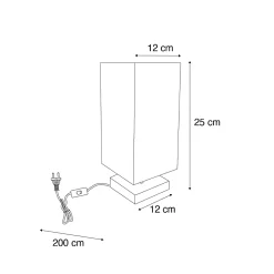 Lampe de table moderne noire avec acier - Milo