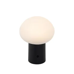 Lampe de table noire avec LED dimmable 3 niveaux rechargeable - Louise