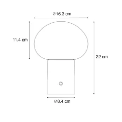 Lampe de table noire avec LED dimmable 3 niveaux rechargeable - Louise