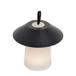 Lampe de table noire avec LED intégrée à 3 niveaux de luminosité, rechargeable - Ivan
