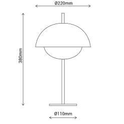 Lampe de table noire avec socle doré E27