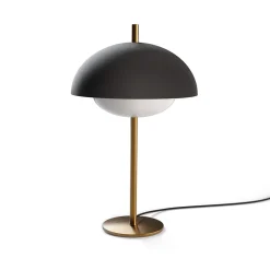 Lampe de table noire avec socle doré E27