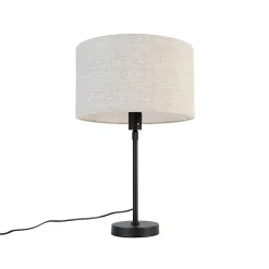 Lampe de table noire réglable avec abat-jour gris clair 35 cm - Parte