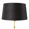 Lampe de table or/laiton avec abat-jour en lin noir 35 cm - Parte
