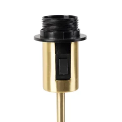 Lampe de table or/laiton avec abat-jour en lin noir 35 cm - Parte