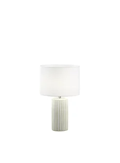 Lampe de table Perenz en céramique beige avec abat-jour tissu d.28 cm H46 cm, 1xE27 max 60W, design neutre