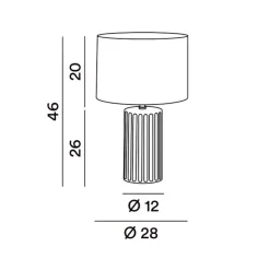 Lampe de table Perenz en céramique beige avec abat-jour tissu d.28 cm H46 cm, 1xE27 max 60W, design neutre