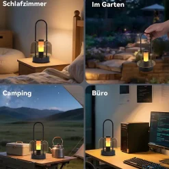 Lampe de table portable à led nettlife, lampe de chevet sans fil, intensité variable 1800 k-6500 k, rechargeable par usb-c noire