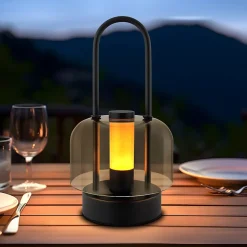 Lampe de table portable à led nettlife, lampe de chevet sans fil, intensité variable 1800 k-6500 k, rechargeable par usb-c noire