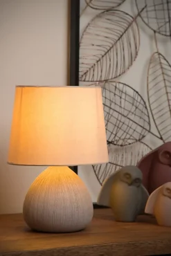 Lampe de table RAMZI en céramique avec 1xE14 - Crème - Lucide