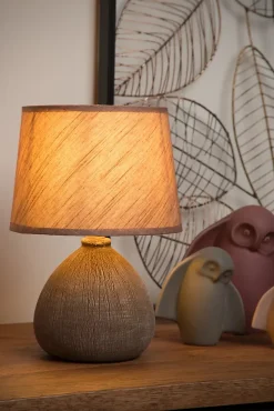 Lampe de table RAMZI en céramique avec 1xE14 - Brun - Lucide