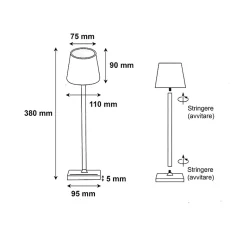 Lampe de Table Rechargeable Tactile Blanche 3W CCT - 3000K/4000K/6500K - SILAMP