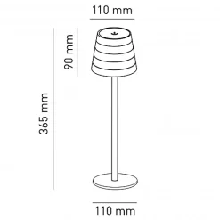 Lampe de Table Rechargeable Intérieur/Extérieur USB-C Autonomie 48h Tactile et Stable.