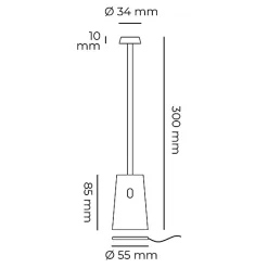 Lampe de Table Rechargeable TAG Aluminium Autonomie 25h Charge 4h Stabilité Sur Table Large Choix de Couleurs