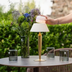 Lampe de table rechargeable tactile à LED Flaminia Zafferano - Design classique sans fil, dorée