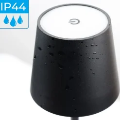 Lampe de Table Rechargeable Portable LED CCT 3000K4000K6000K en Aluminium, IP44, 15W, Tactile avec Intensité Réglable
