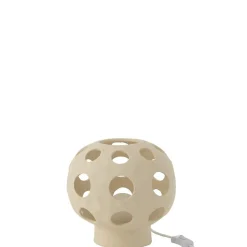 Lampe de table ronde en pierre beige 25x25x21.5 cm