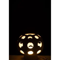 Lampe de table ronde en pierre beige 25x25x21.5 cm